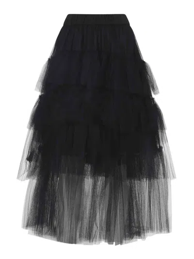 Simone Rocha Long Tutu Midi Skirt In Black
