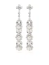 Simone Rocha Long Victorian Pearl & Crystal Drip Earrings In Silver