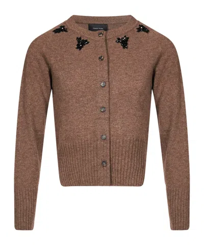 Simone Rocha Long-sleeved Cardigan In Brown