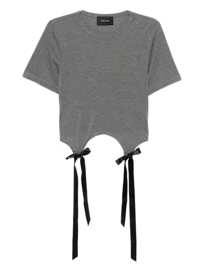 Simone Rocha Lyocell T-shirt In Gray