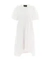 Simone Rocha Cotton Dress With Tulle Sleeves And Pearls In White