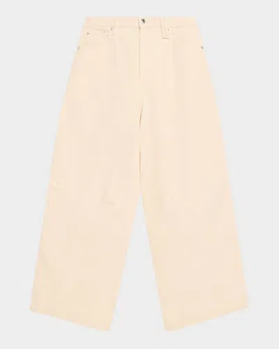 Simone Rocha Men & Apos;s Wide-leg Five-pocket Trousers In Neutral