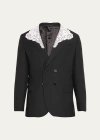 SIMONE ROCHA MEN'S DOUBLE-BREASTED SPORT COAT WITH LACE COLLAR