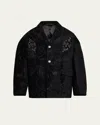 Simone Rocha Black Embellished Boxy Armour Jacket In Black/jet