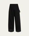 Simone Rocha Wide-leg Crystal-embellished Jeans In Black