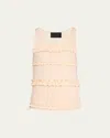 Simone Rocha Men's Ruffle Frill Tank Top In Nude