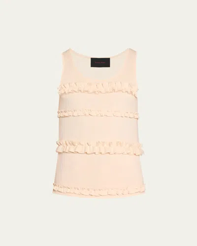 Simone Rocha Men's Ruffle Frill Tank Top In Nude