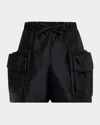 Simone Rocha Drawstring Cargo Shorts In Black