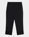 Simone Rocha Men's Straight-leg Trousers With Embellished Cuffs In Black