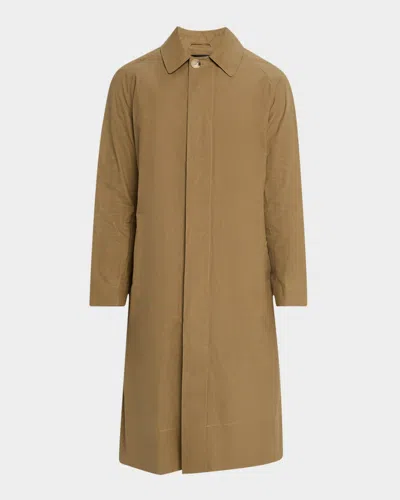 Simone Rocha Men's Trench Car Coat With Embroidered Daisy In Stone