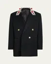 Simone Rocha Men's Turbo-embellished Double-breasted Dinner Jacket