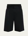 Simone Rocha Men's Wide-leg Multi-belt Loop Shorts In Black