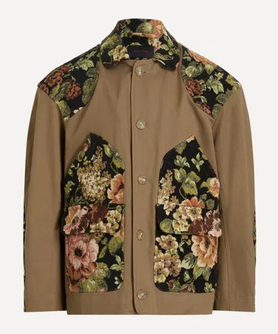 Simone Rocha Mens Floral Patchwork Cotton Jacket In Multi