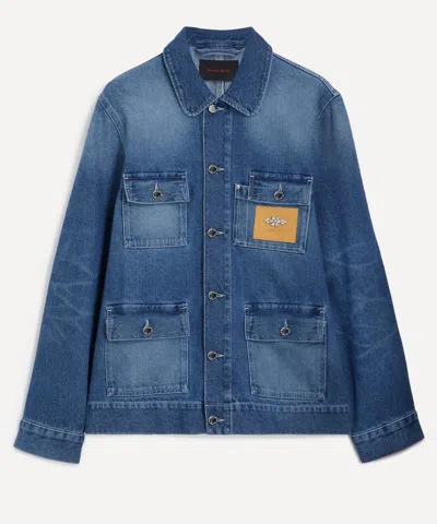 Simone Rocha Mens Multi-pocket Workwear Jacket In Blue