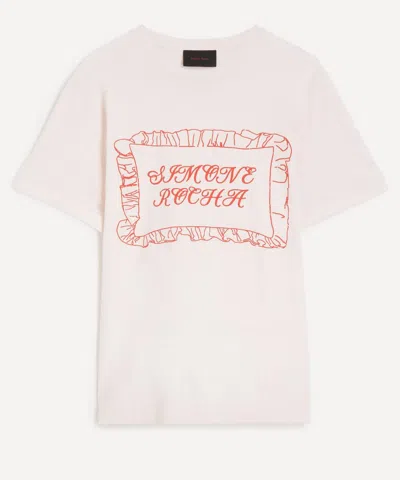 Simone Rocha Mens Pale Pink Pillowcase Logo Print T-shirt