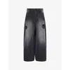 Simone Rocha Distressed Wide-leg Jeans In Black