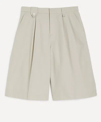 Simone Rocha Mens Tailored Wide-leg Belt Loop Tab Shorts In Neutral