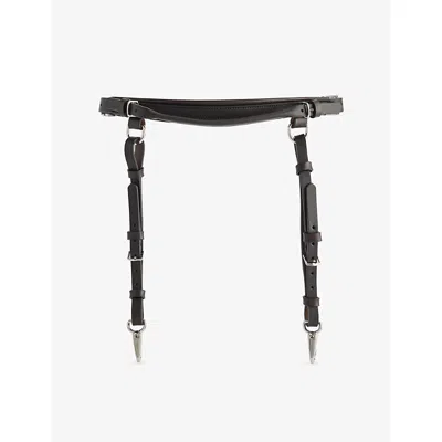 Simone Rocha Mens Tassle-trim Leather Belt Black