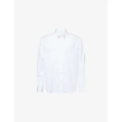 Simone Rocha Mens White/pearl2 Classic Embellished Cotton-poplin Shirt