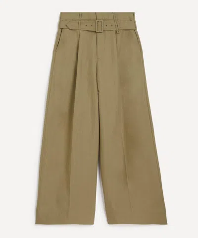 Simone Rocha Mens Wide-leg Multi Belt Loop Trousers In Green
