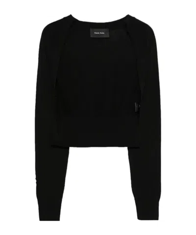 Simone Rocha Mercerised Cutout Sleeve Jumper In Black