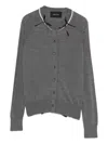 Simone Rocha Womens Charcoal Pearl Embellished Round-neck Wool And Silk Cardigan In Gray