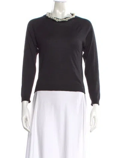 Pre-owned Simone Rocha Merino Wool Cowl Neck Sweater In Black