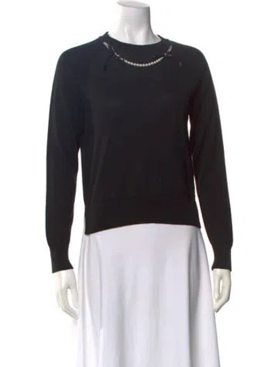 Pre-owned Simone Rocha Merino Wool Crew Neck Sweater In Black