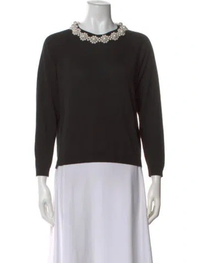 Pre-owned Simone Rocha Merino Wool Crew Neck Sweater In Black