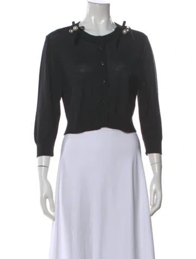 Pre-owned Simone Rocha Merino Wool Crew Neck Sweater In Black