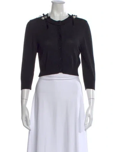 Pre-owned Simone Rocha Merino Wool Crew Neck Sweater In Black