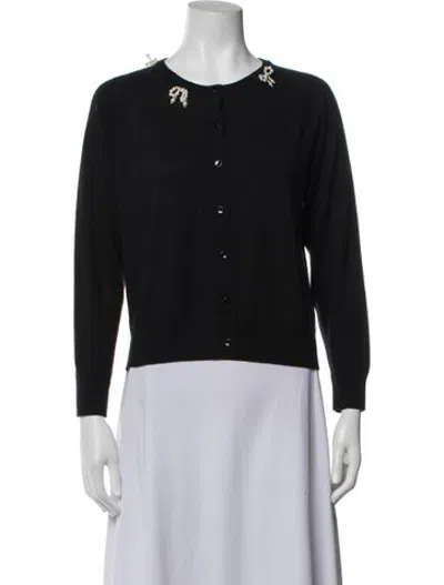 Pre-owned Simone Rocha Merino Wool Crew Neck Sweater In Black