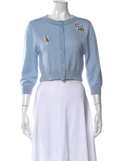 Pre-owned Simone Rocha Merino Wool Crew Neck Sweater In Blue