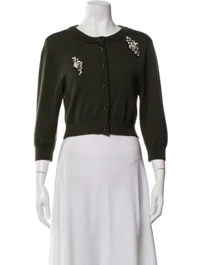 Pre-owned Simone Rocha Merino Wool Crew Neck Sweater In Green