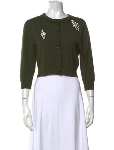 Pre-owned Simone Rocha Merino Wool Crew Neck Sweater In Green