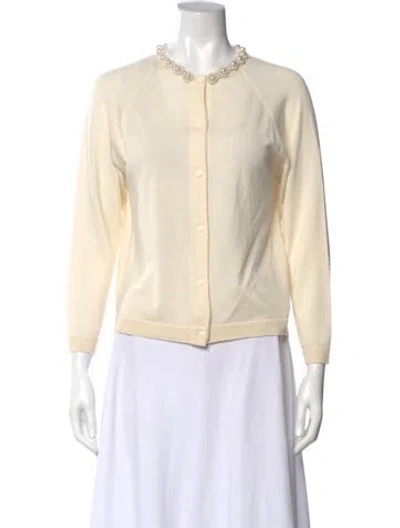 Pre-owned Simone Rocha Merino Wool Crew Neck Sweater In Neutral