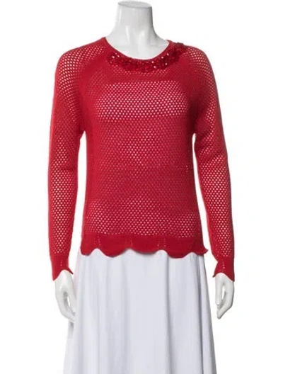 Pre-owned Simone Rocha Merino Wool Crew Neck Sweater In Red