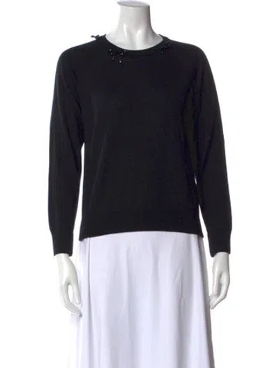 Pre-owned Simone Rocha Merino Wool Crew Neck Top In Black