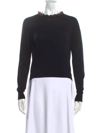 Pre-owned Simone Rocha Merino Wool Crew Neck Top In Black
