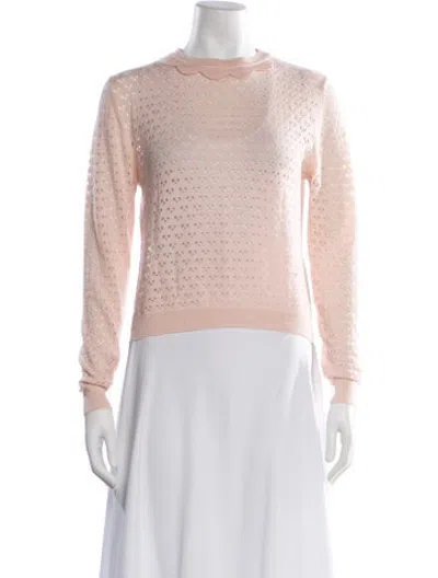 Pre-owned Simone Rocha Merino Wool Lace Pattern Sweater In Pink