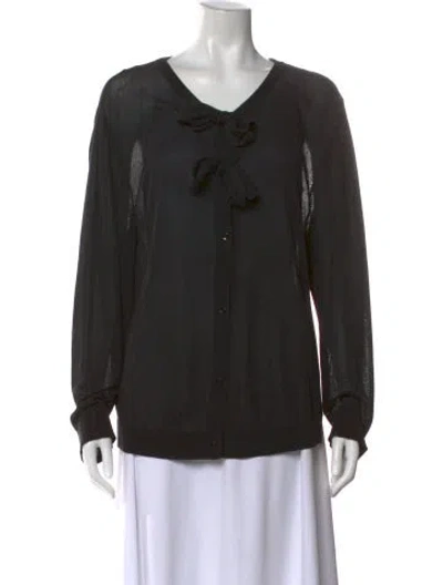 Pre-owned Simone Rocha Merino Wool Scoop Neck Sweater In Black