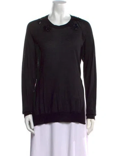 Pre-owned Simone Rocha Merino Wool Scoop Neck Sweater In Black