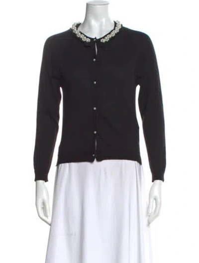 Pre-owned Simone Rocha Merino Wool Scoop Neck Sweater In Black