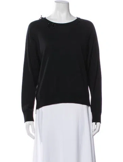 Pre-owned Simone Rocha Merino Wool Scoop Neck Sweater In Black