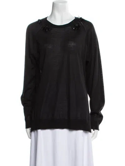 Pre-owned Simone Rocha Merino Wool Scoop Neck Sweater In Blue