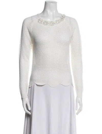 Pre-owned Simone Rocha Merino Wool Scoop Neck Sweater W/ Tags In Neutral
