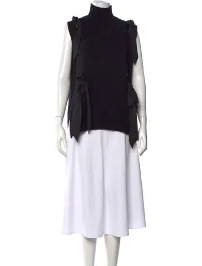 Pre-owned Simone Rocha Merino Wool Turtleneck Sweater In Black
