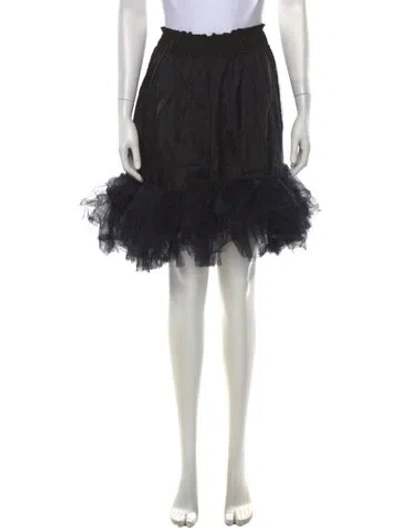 Pre-owned Simone Rocha Mesh Accents Mini Skirt In Black