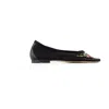 Simone Rocha Floral Decorative Flat Shoes In Black