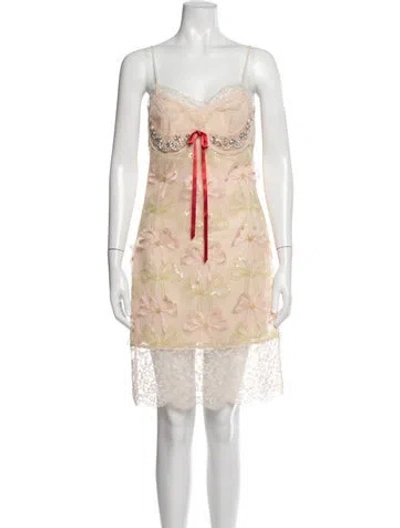 Pre-owned Simone Rocha Mesh Mini Dress In Neutrals
